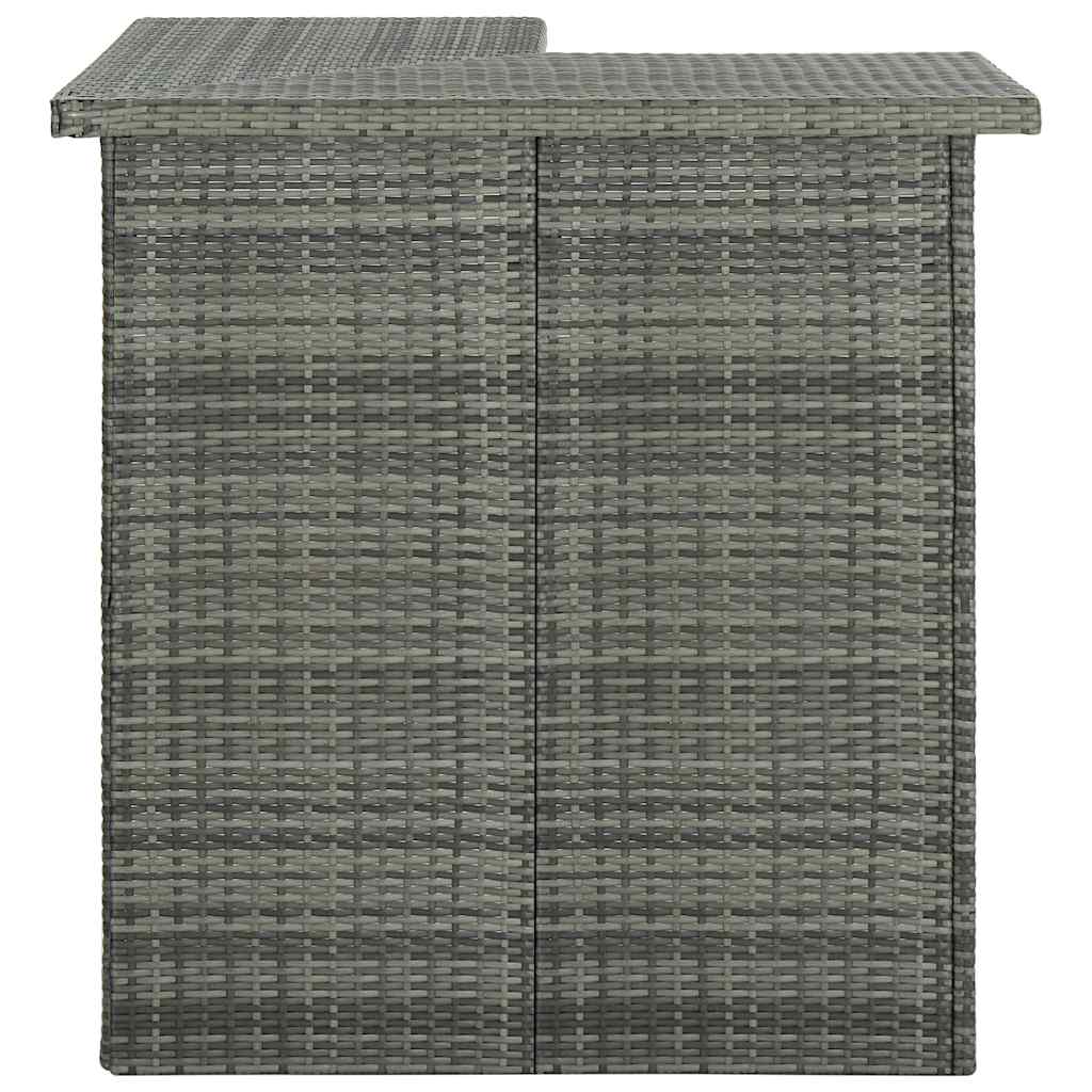 Vidaxl hoekbartafel 100x50x105 cm poly rattan grijs