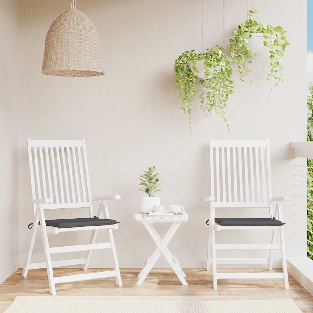 Coussins de chaise de jardin vidaxl 2 pcs 40x40x4 cm Oxford tissu anthracite -colored