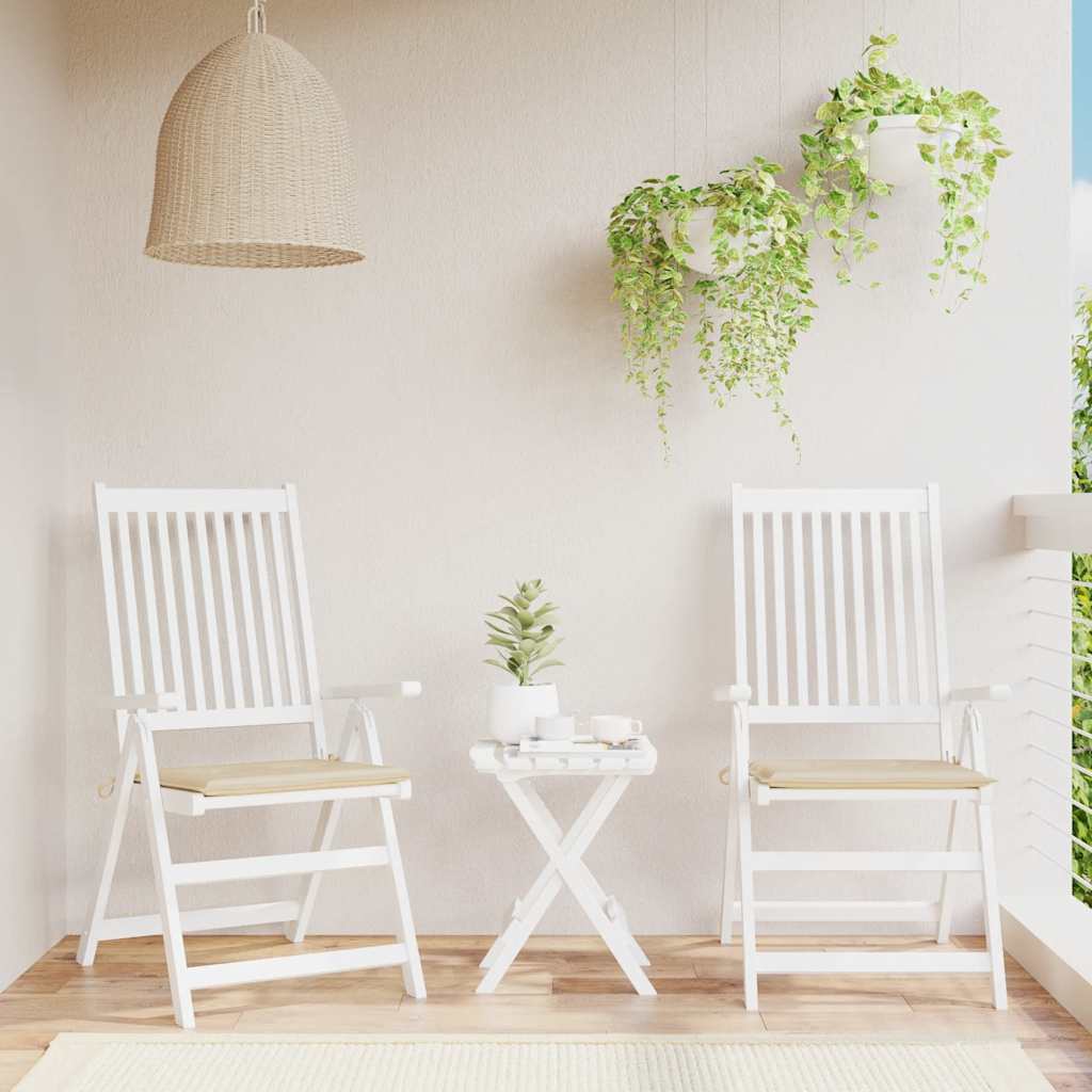 Coussins de chaise de jardin vidaxl 2 pcs 40x40x4 cm en tissu oxford beige