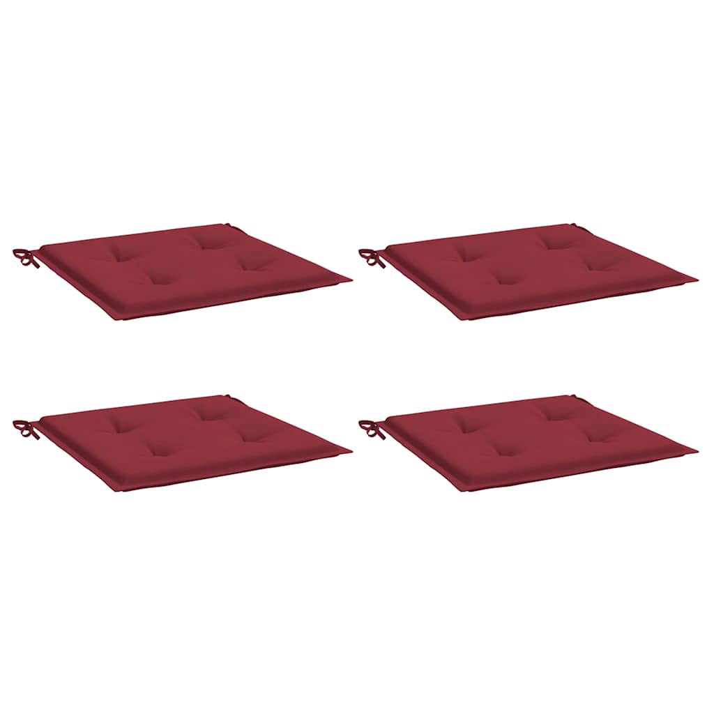 Coussins de chaise de jardin vidaxl 4 st 40x40x4 cm oxford tissu vin rouge