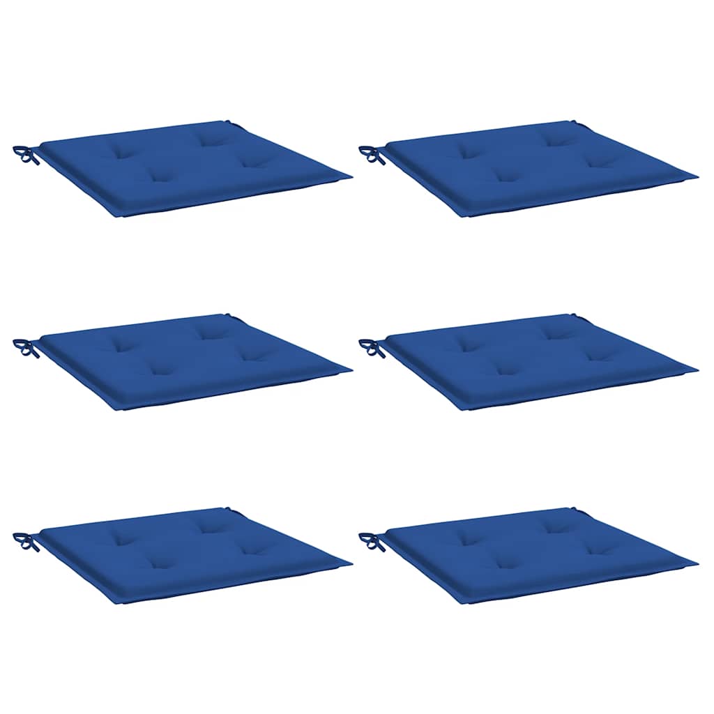 Coussins de chaise de jardin vidaxl 6 pcs 40x40x4 cm oxford tissu royal bleu