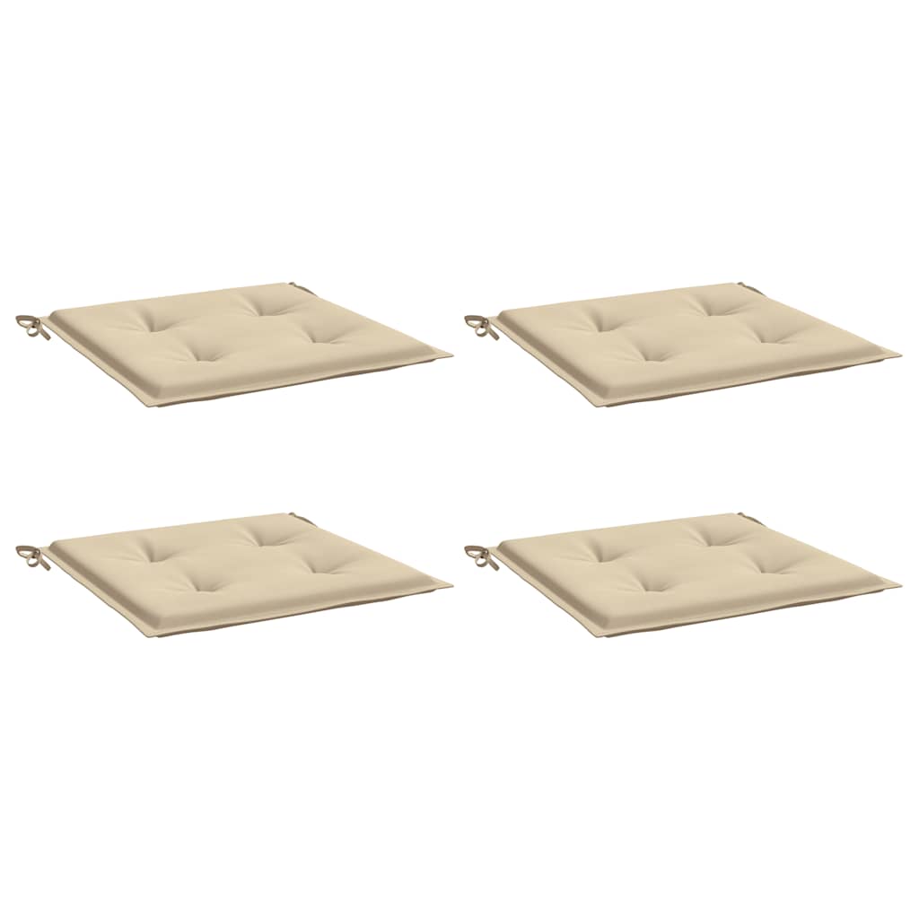 Coussins de chaise de jardin vidaxl 4 st 50x50x4 cm oxford tissu beige