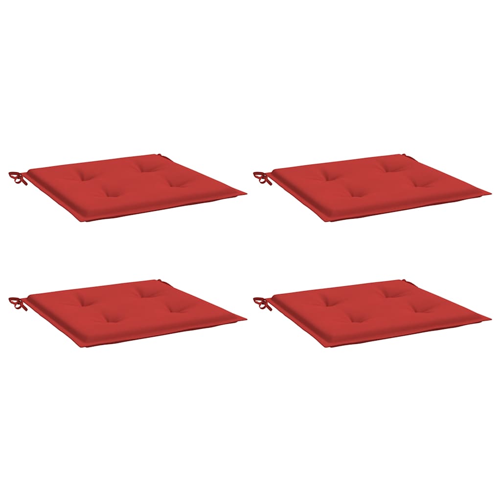 Coussins de chaise de jardin vidaxl 4 st 50x50x4 cm oxford tissu rouge