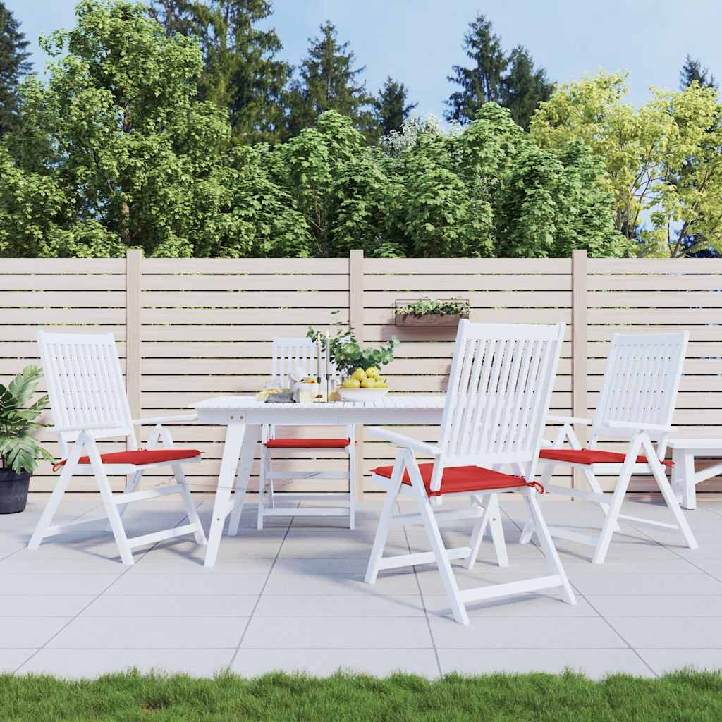 Coussins de chaise de jardin vidaxl 4 st 50x50x4 cm oxford tissu rouge