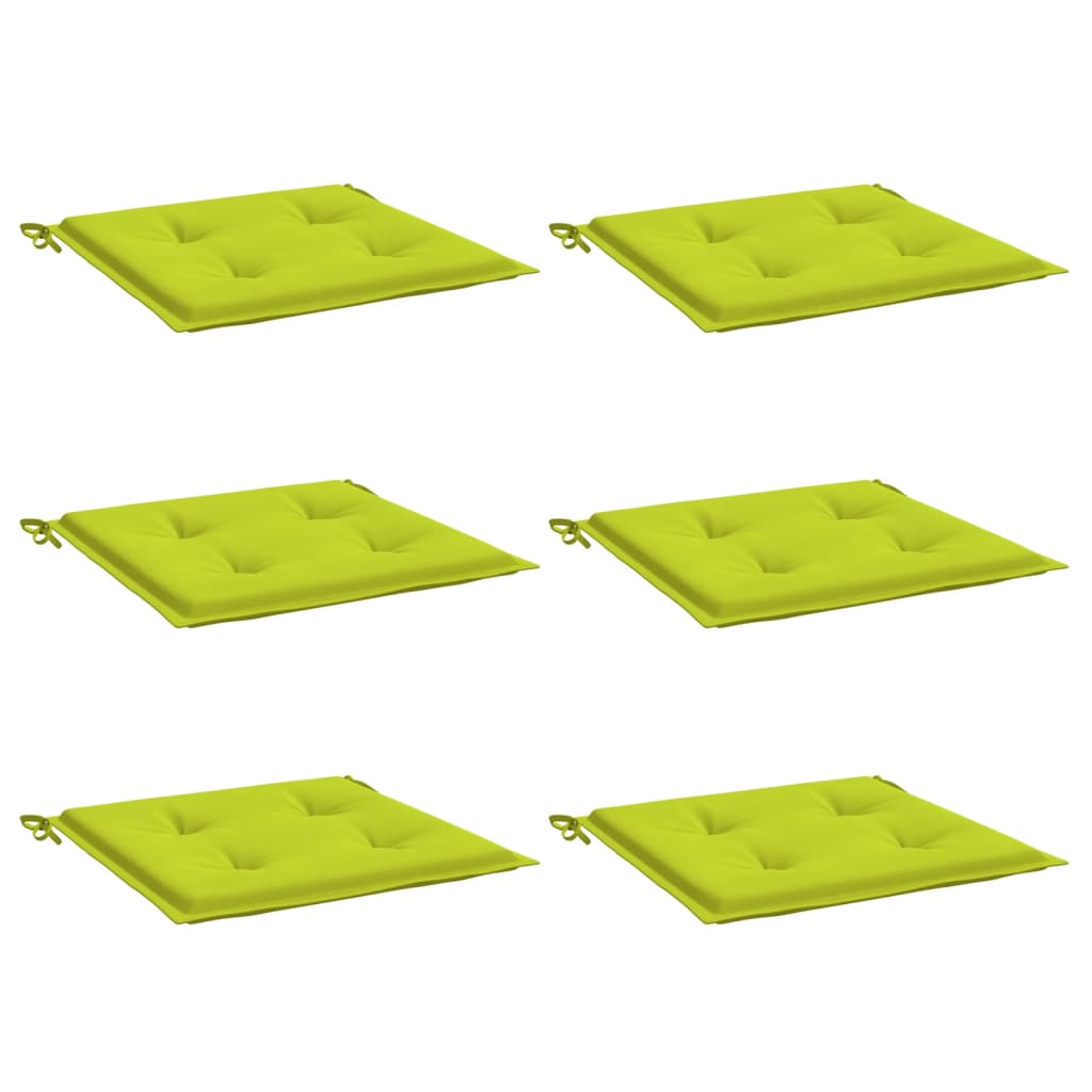 Coussins de chaise de jardin vidaxl 6 st 50x50x3 cm tissu oxford vert brillant