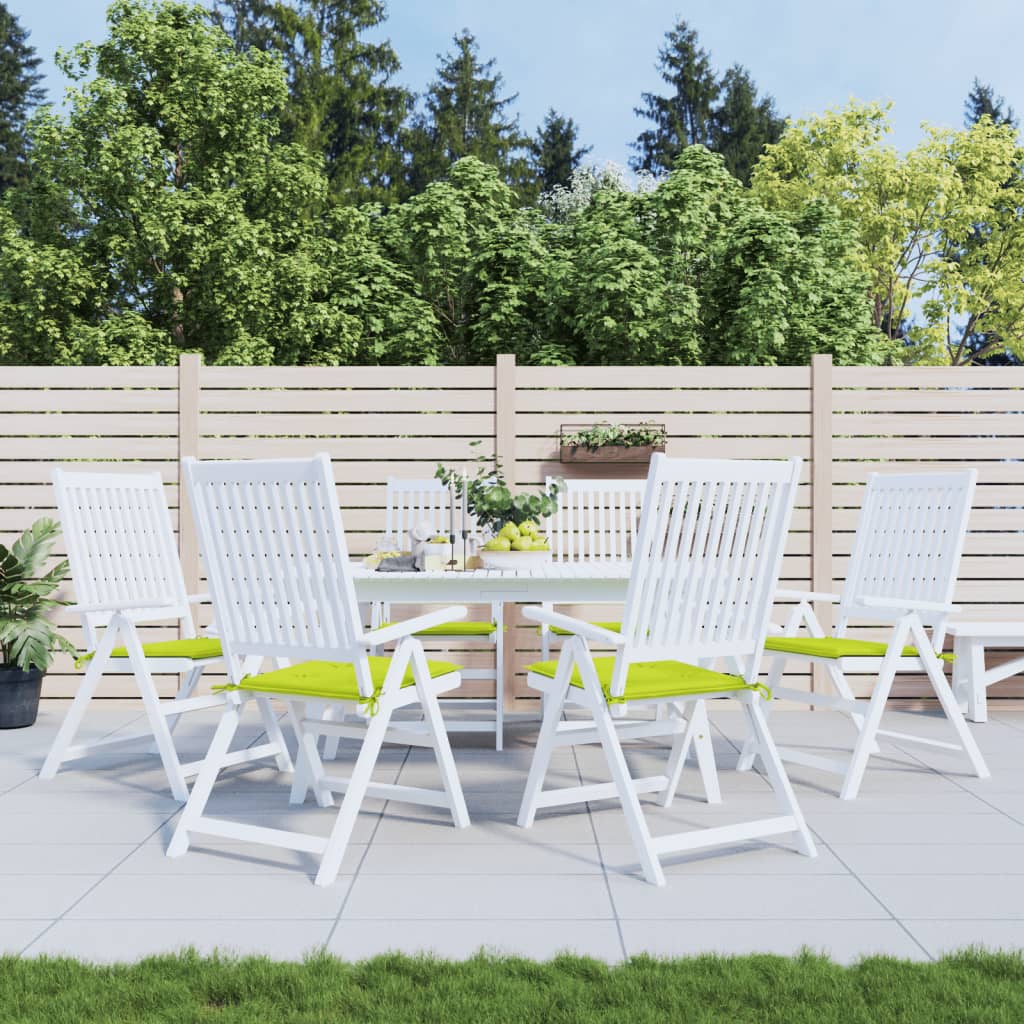 Coussins de chaise de jardin vidaxl 6 st 50x50x3 cm tissu oxford vert brillant