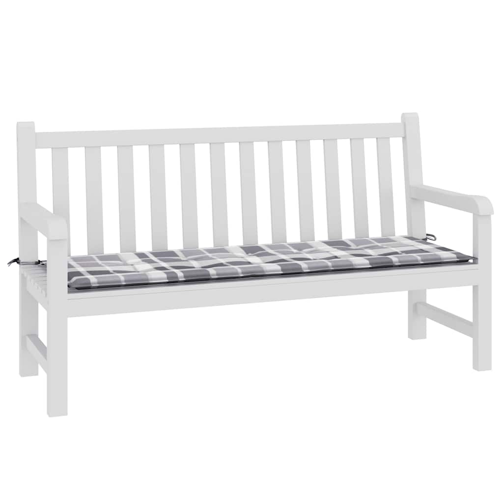 Vidaxl jardin banc coussin 150x50x4 cm oxford tissu diamant motif gris