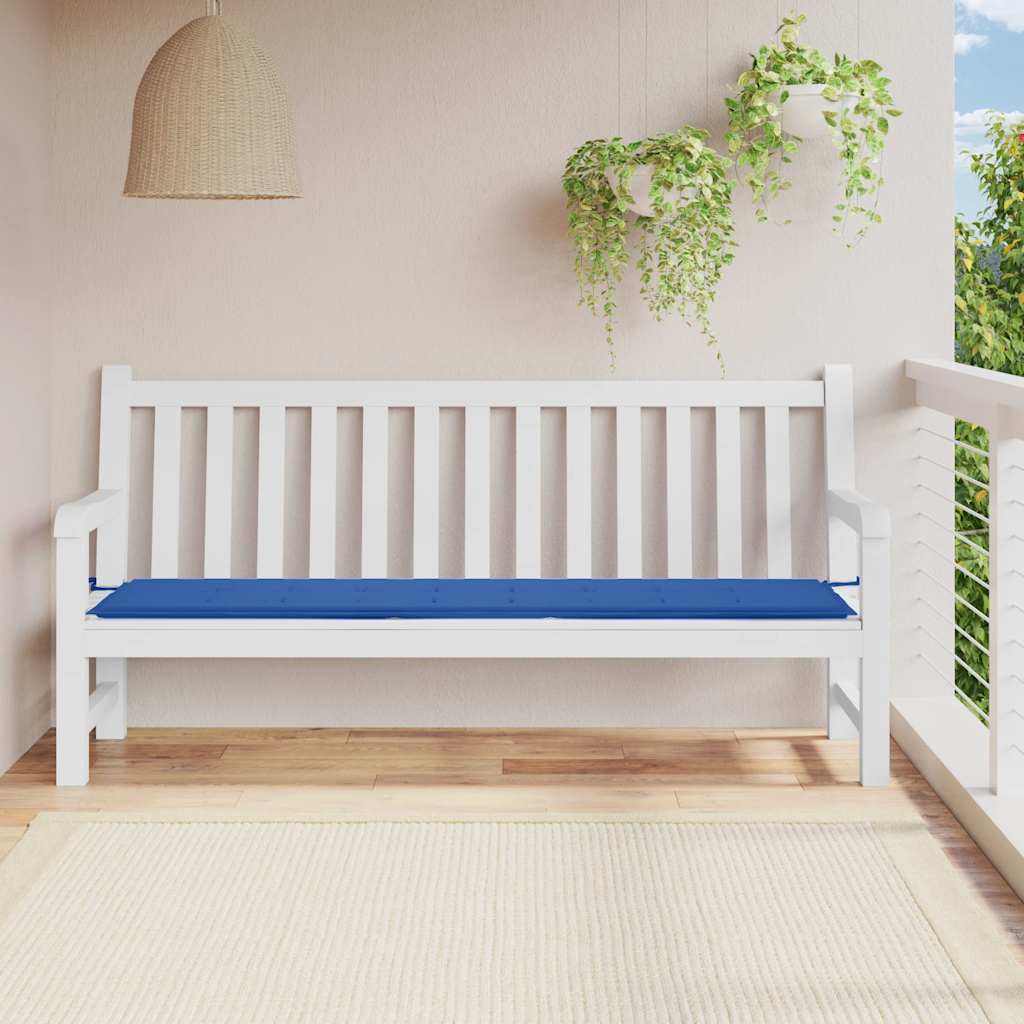 Vidaxl jardin banc coussin 200x50x4 cm oxford tissu royal bleu