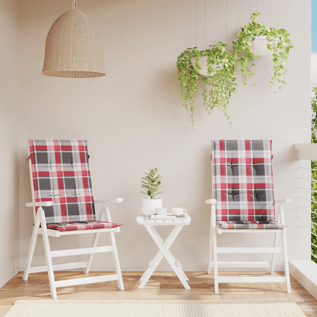 Vidaxl Garden Chair Cushions 2 PCS 120x50x3 cm Tissu Diamond Match Red