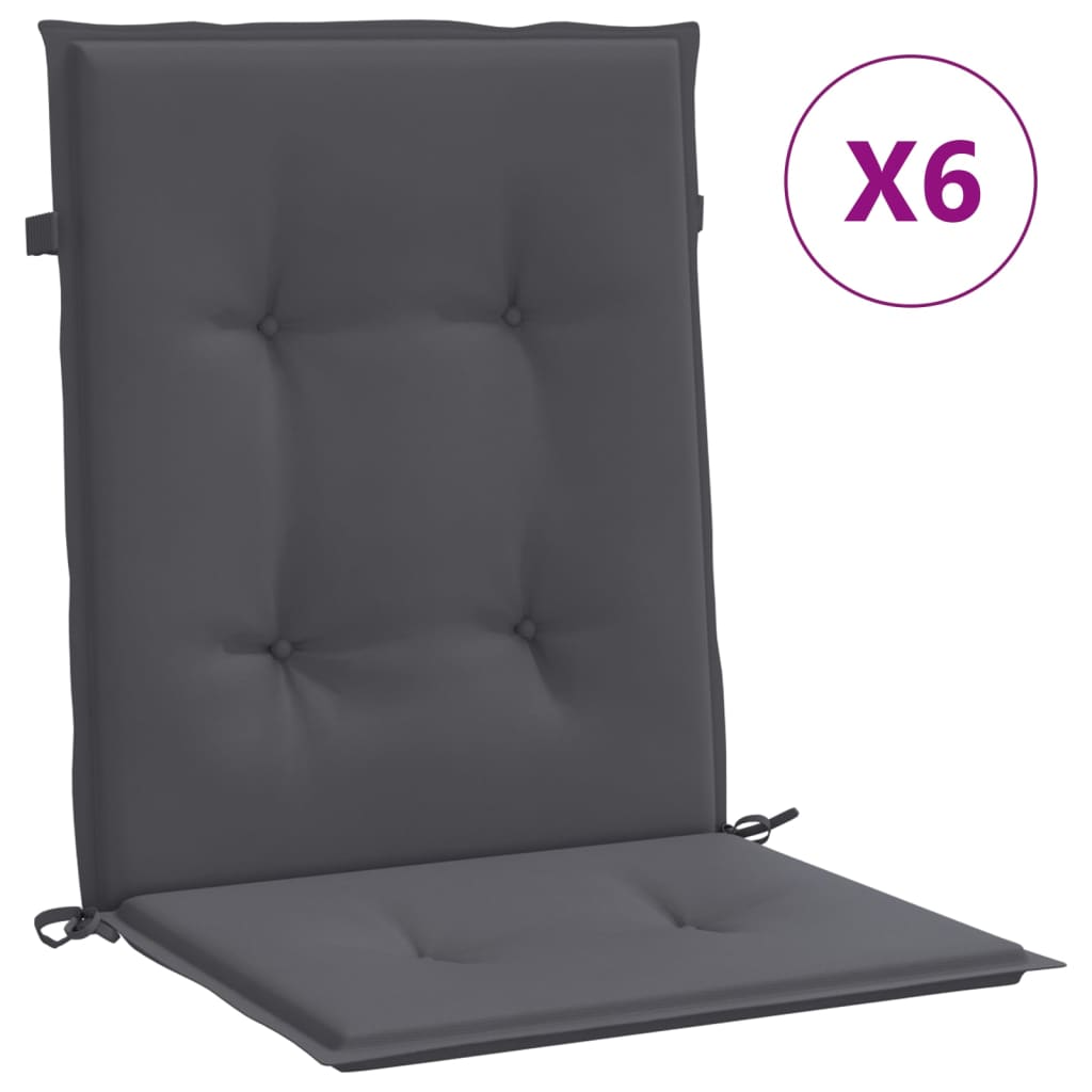 Vidaxl jardin chaise coussins 6 st oxford tissu anthracite -colored