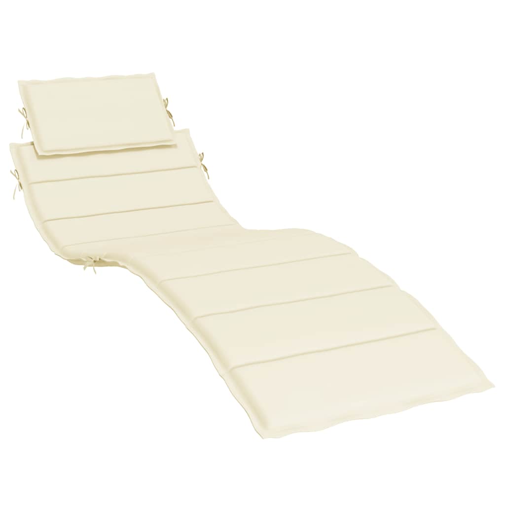Vidaxl Lounger Cushion 186x58x4 cm Oxford Fabric Crème -Colored