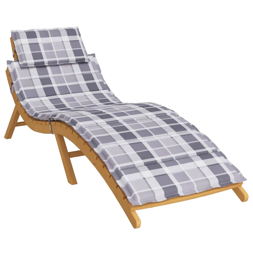 Vidaxl Lounger Cushion 186x58x4 cm Oxford tissu diamant motif gris