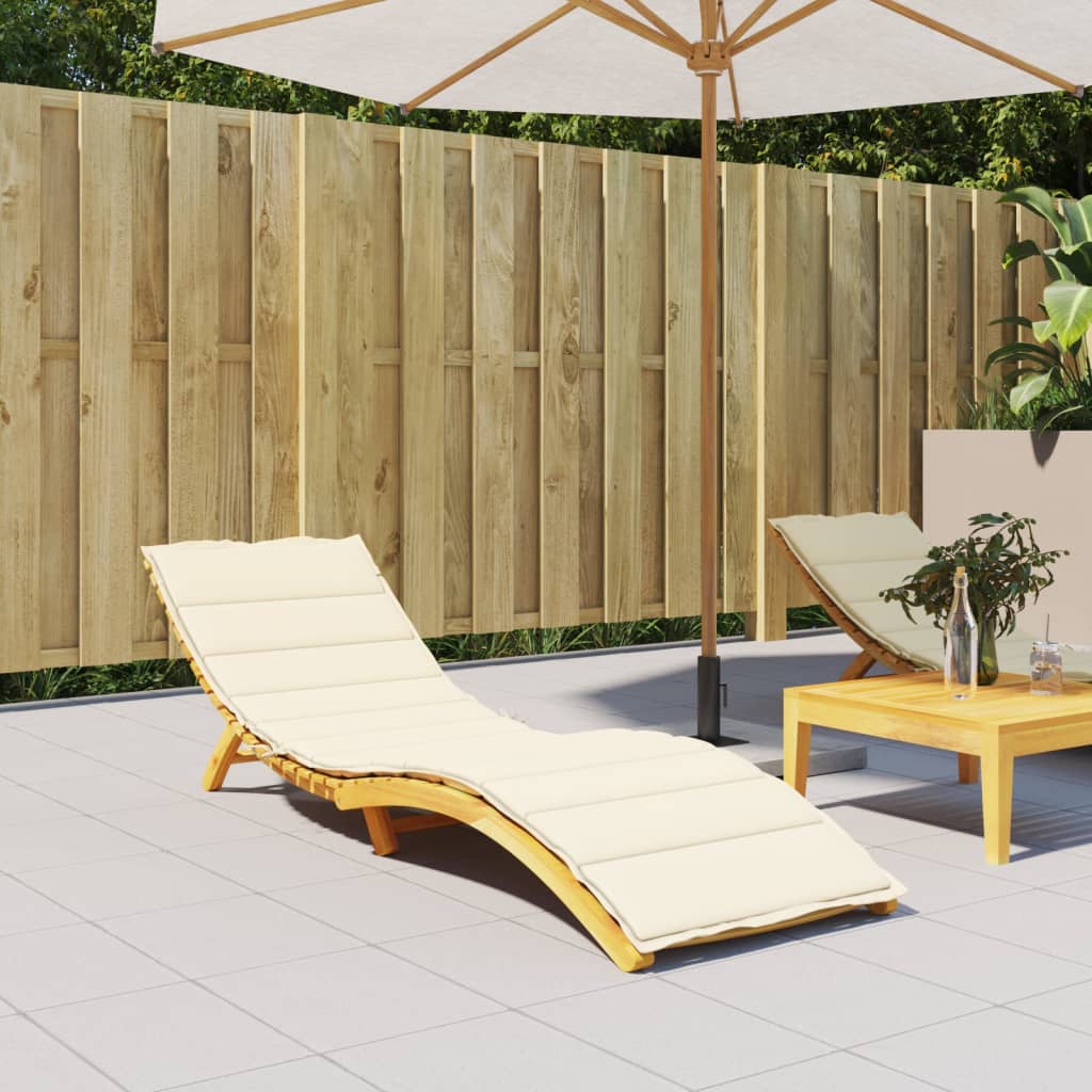 Vidaxl Lounger Cushion 200x50x3cm Oxford Fabric Cream -Colored