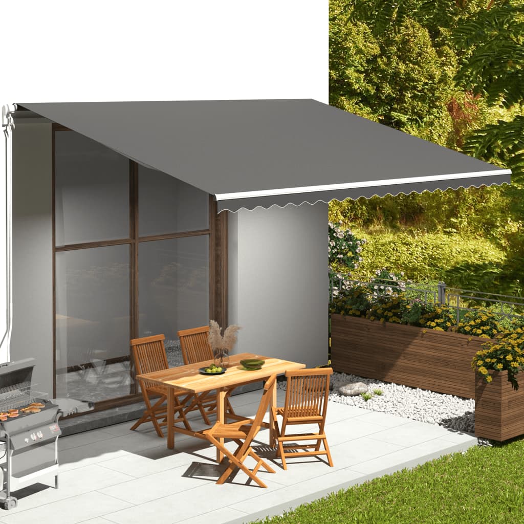 Tissu de remplacement de Vidaxl pour Luifel 5x3,5 M anthracite -colored