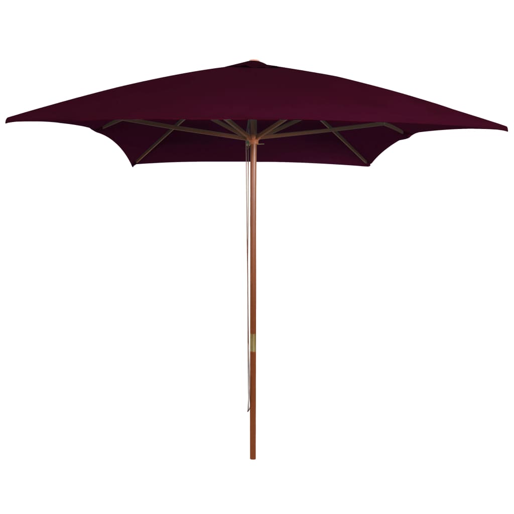 Vidaxl parasol avec poteau en bois 200x300 cm Bordeaux rouge