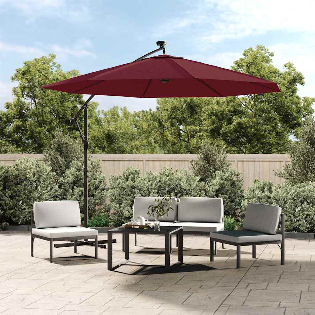 Tissu de remplacement Vidaxl pour parasol flottant 350 cm Bordeaux rouge