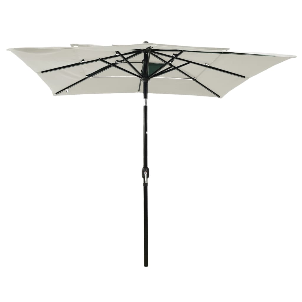 Vidaxl parasol 3 couches avec poteau en aluminium 2,5x2,5 m de sable