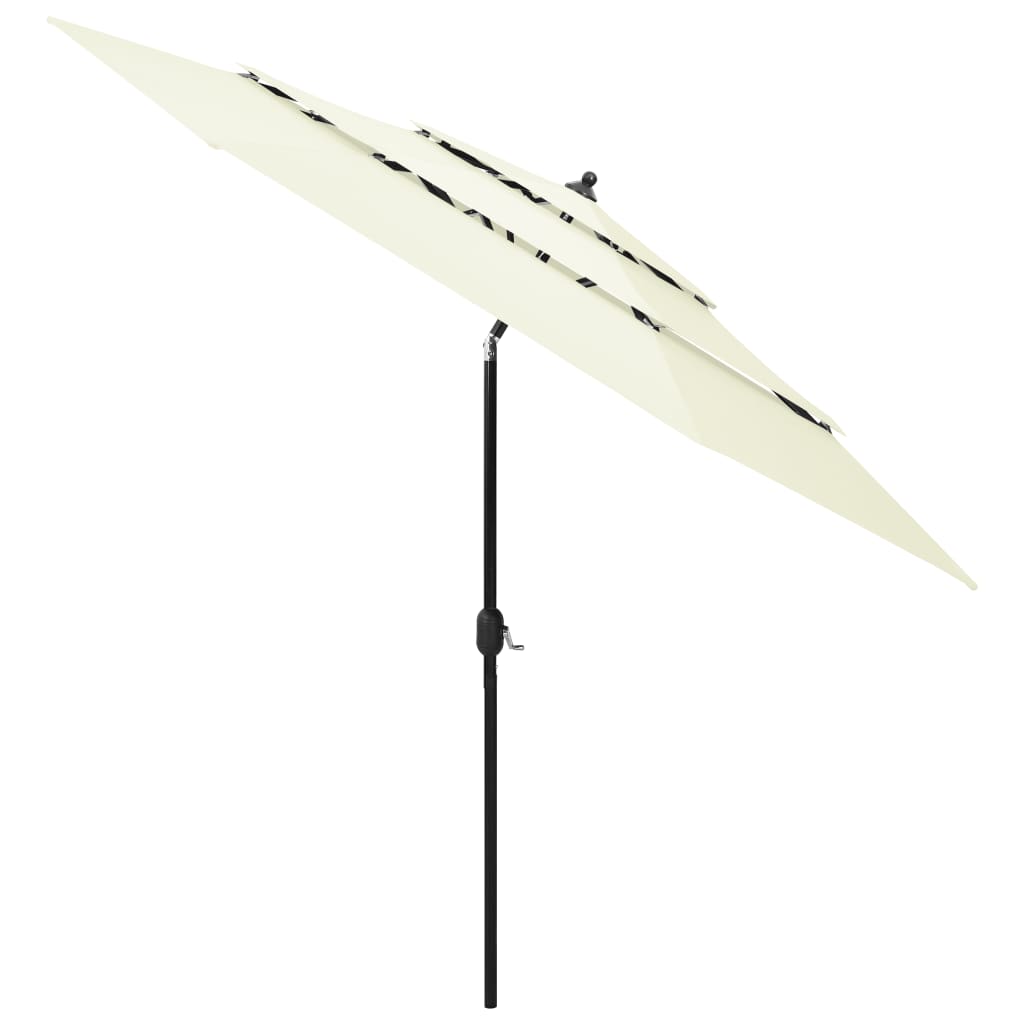 Vidaxl parasol 3 couches avec poteau en aluminium 3 m de couleur sable