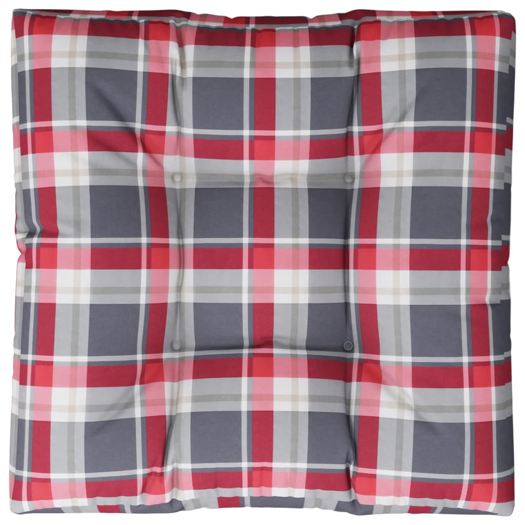 Vidaxx coussin de palette 80x80x12 cm tissu motif losange rouge