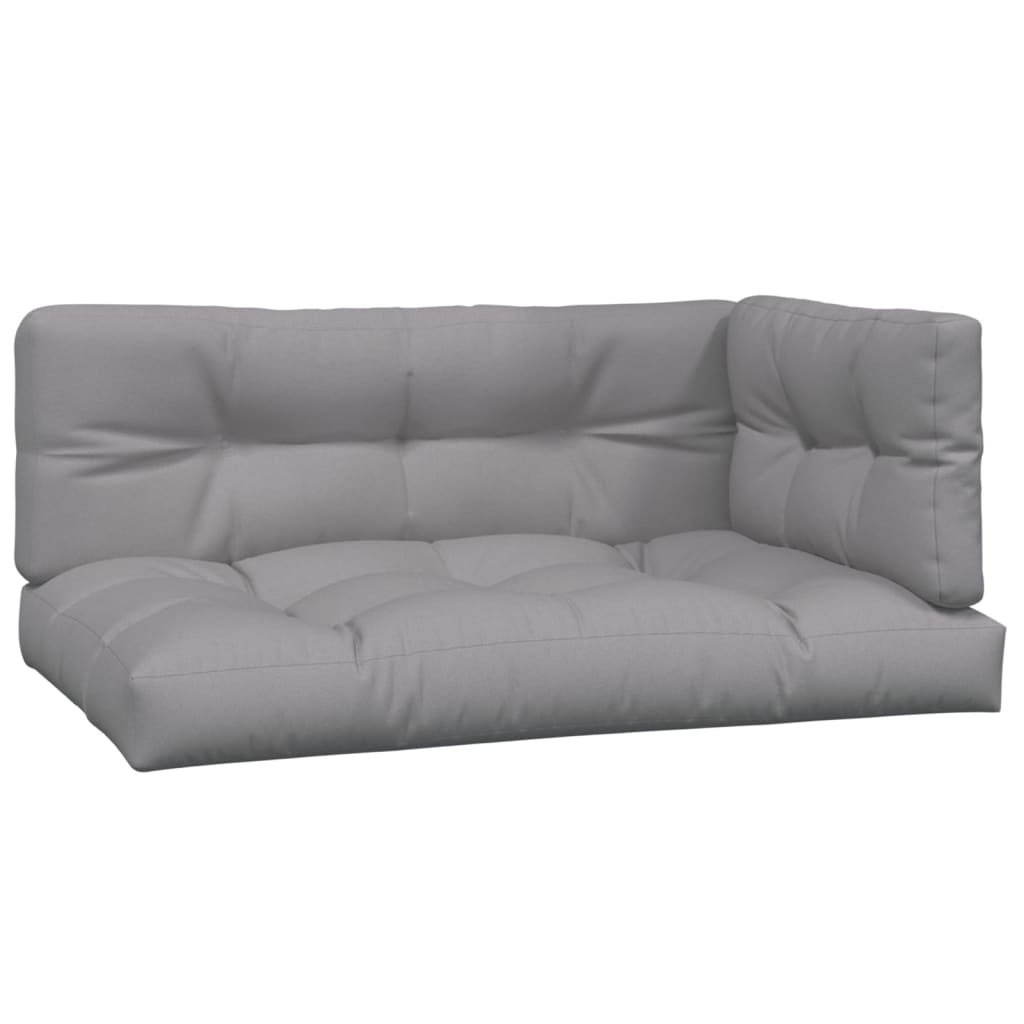 Coussins de palette vidaxl 3 st tissu gris
