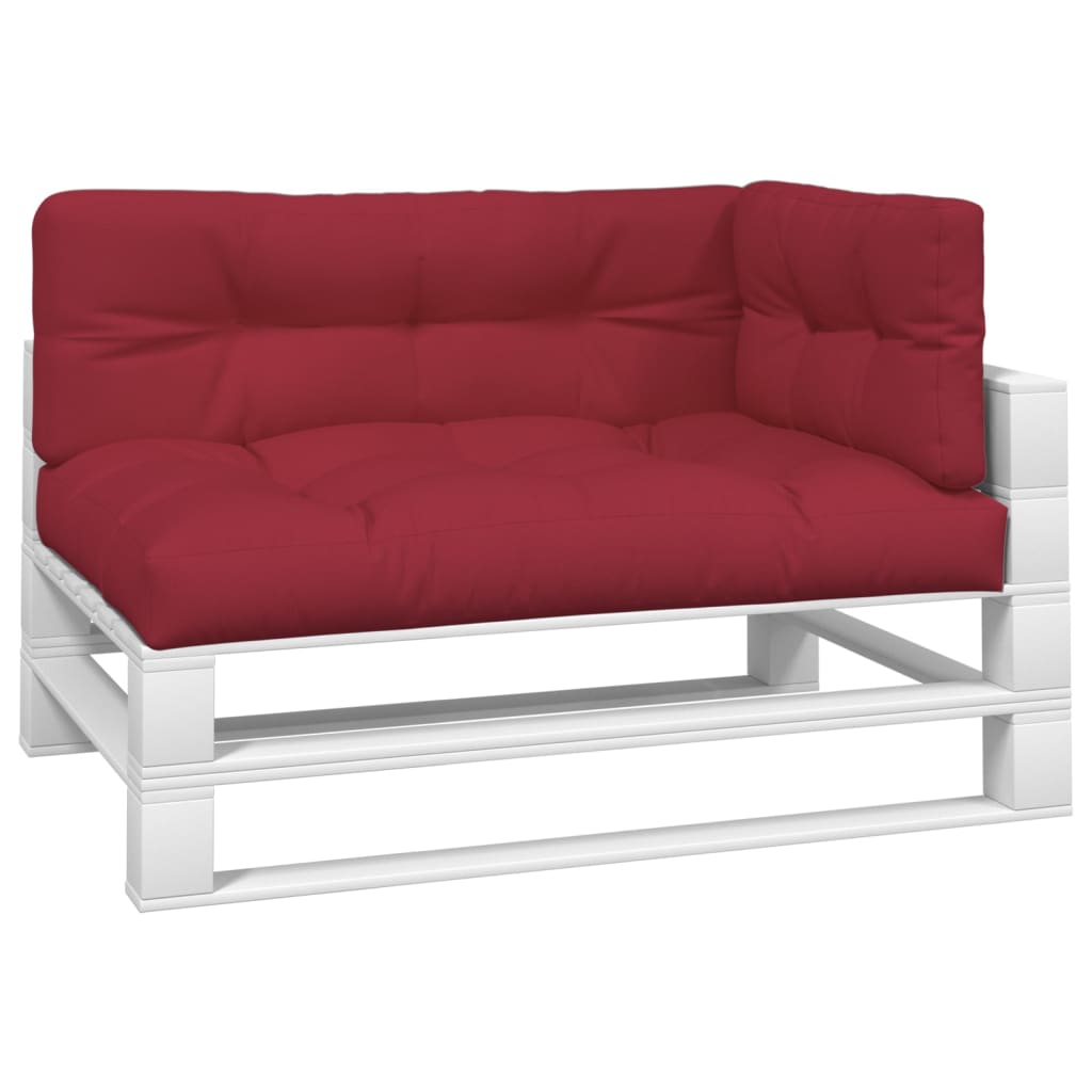 Coussins de palette vidaxl 3 st tissu vin rouge