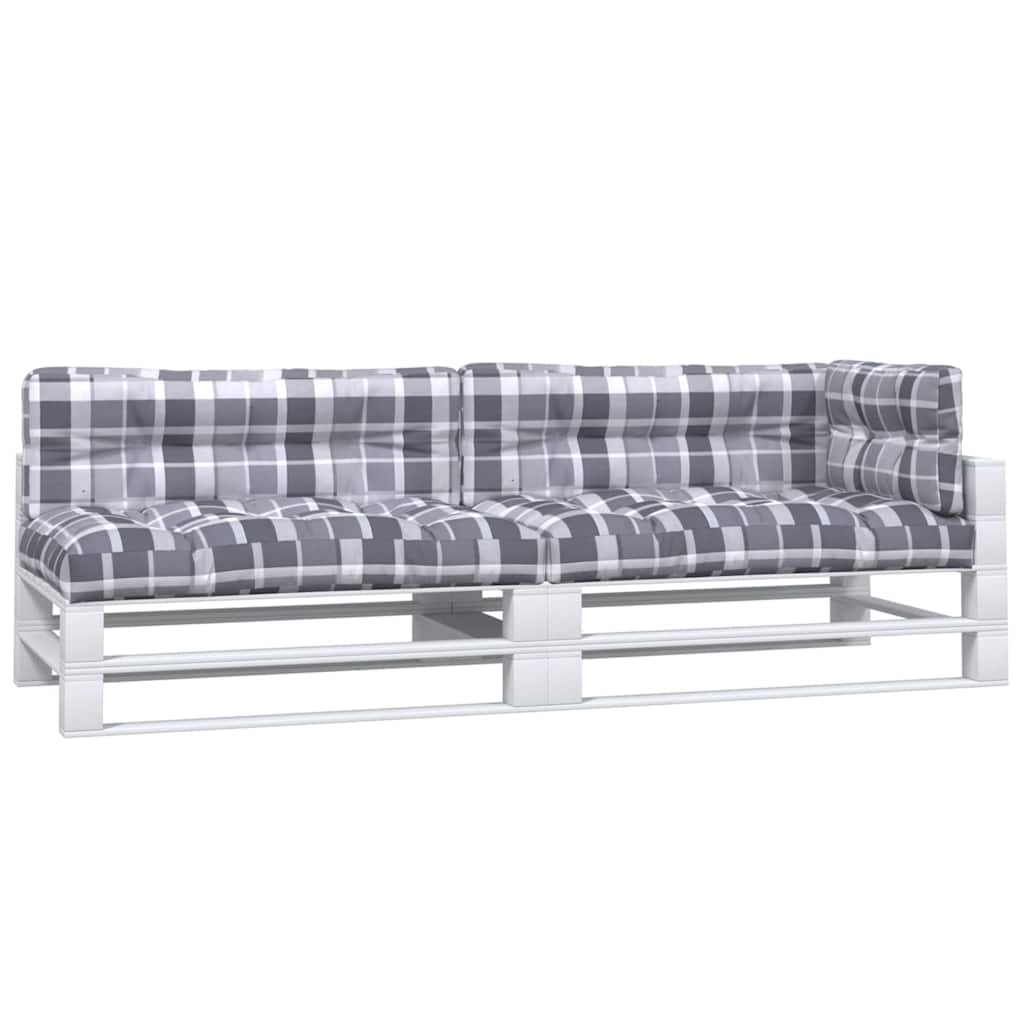 Coussins de palette vidaxl 5 st tissu diamant motif gris