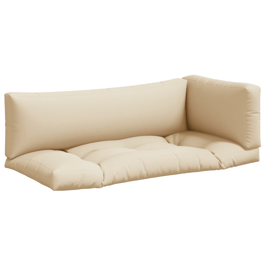 Coussins de palette vidaxl 3 St tissu beige