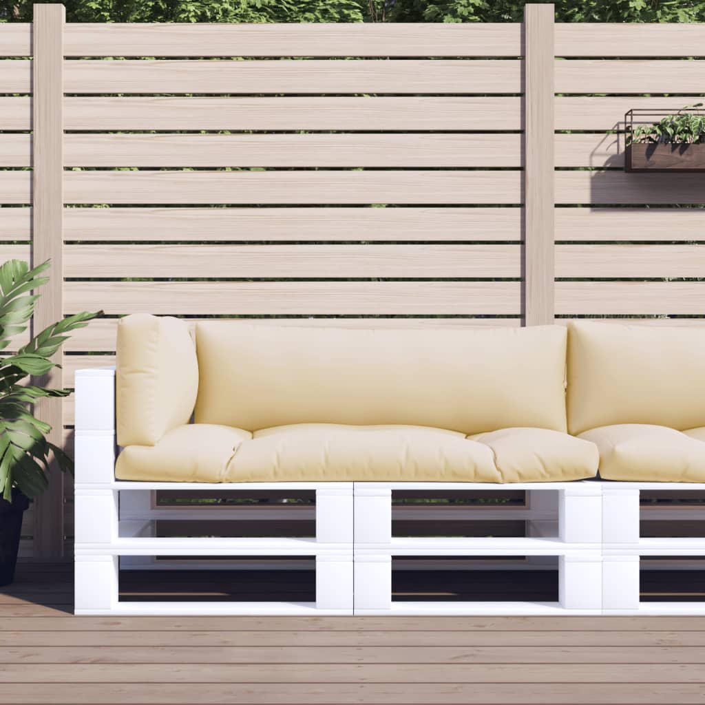 Coussins de palette vidaxl 3 St tissu beige
