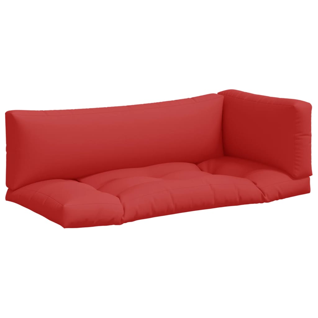 Coussins de palette vidaxl 3 st tissu rouge