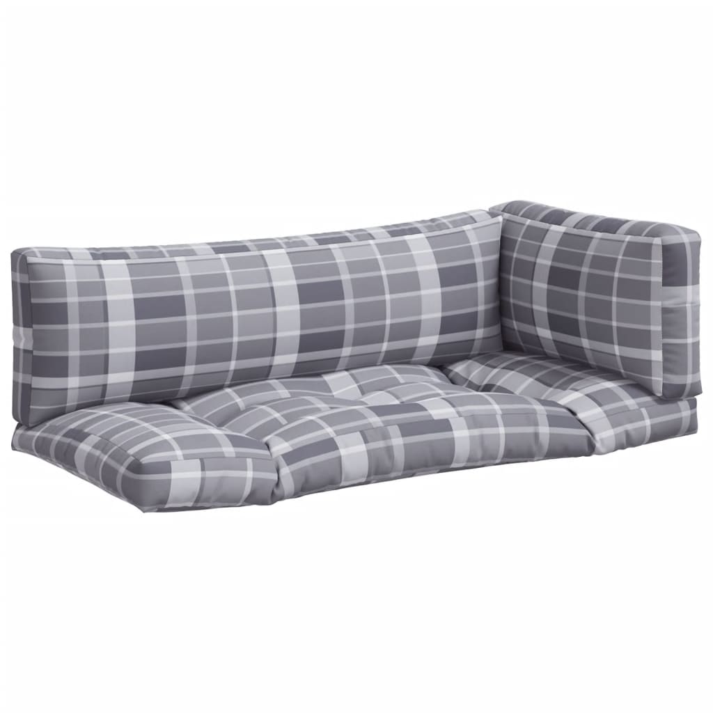 Coussins de palette vidaxl 3 st tissu diamant motif gris