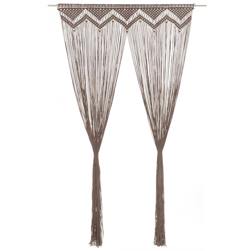 Vidaxl rideau macramé 140x240 cm coton taupe