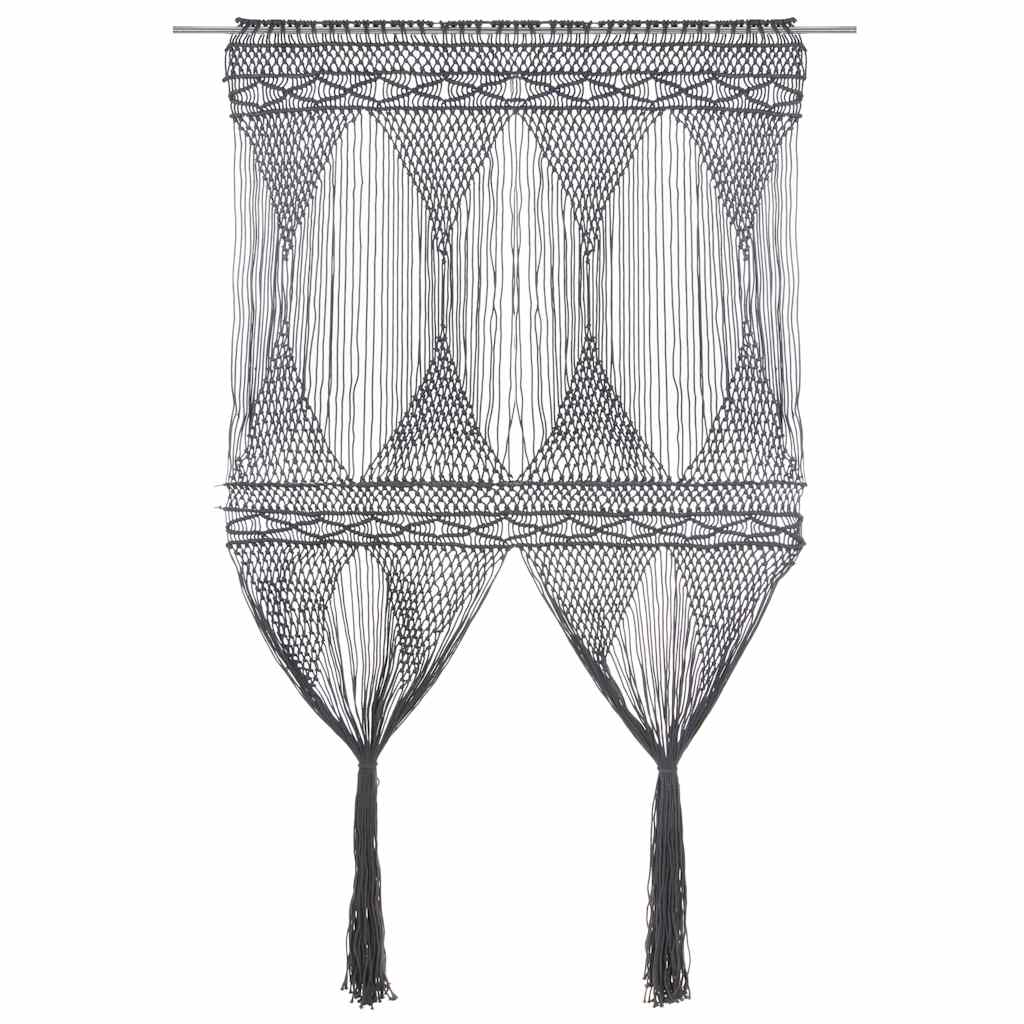 Vidaxl rideau macramé 140x240 cm anthracite de coton