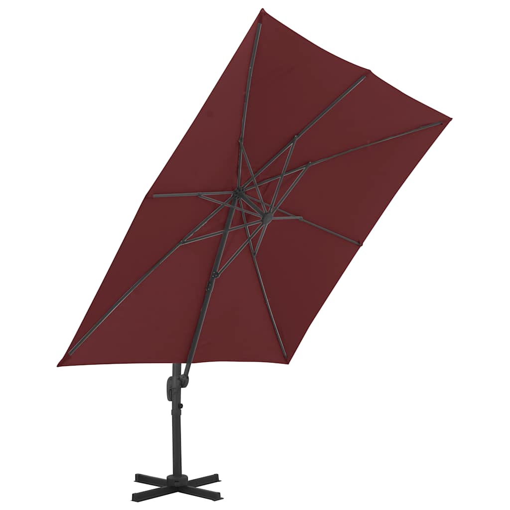 Vidaxl Parasol flottant avec poteau en aluminium 400x300 cm rouge borgogne