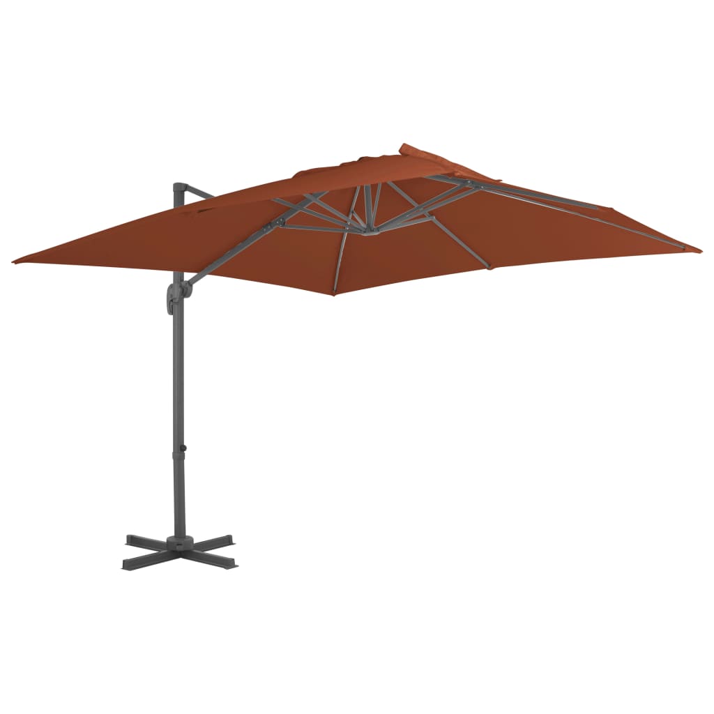 Vidaxx parasol flottant avec mât en aluminium 400x300 cm couleur terre cuite