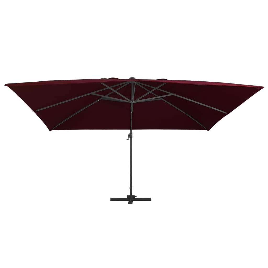 Vidaxx parasol flottant avec éclairage LED 400x300 cm bordeaux