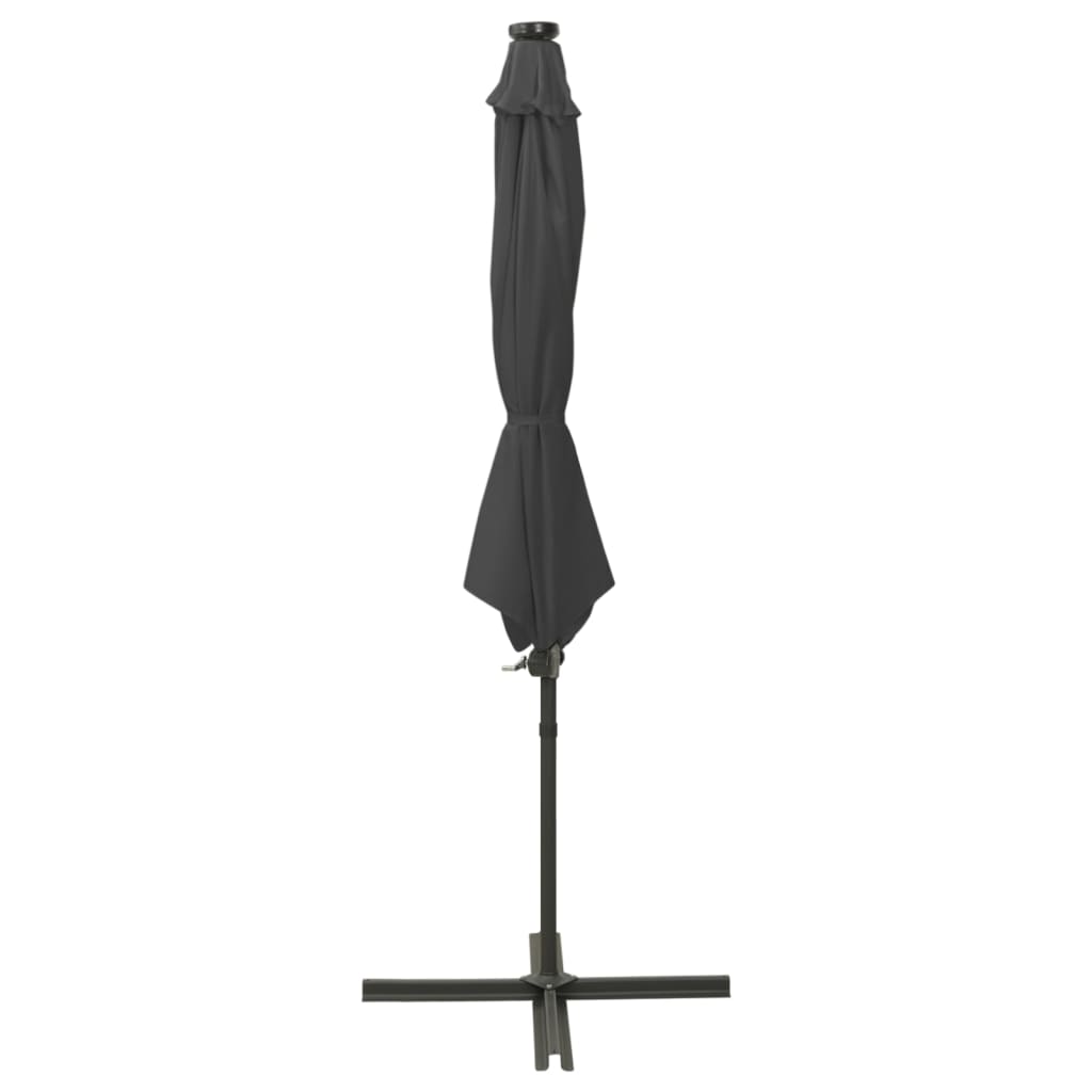 Vidaxl Parasol flottant avec poteau et éclairage LED Couleur anthracite de 300 cm