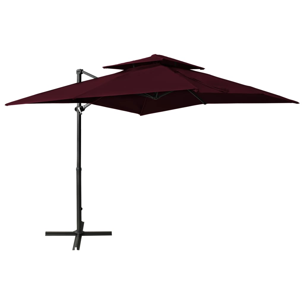 Vidaxx parasol flottant à double toit 250x250 cm bordeaux