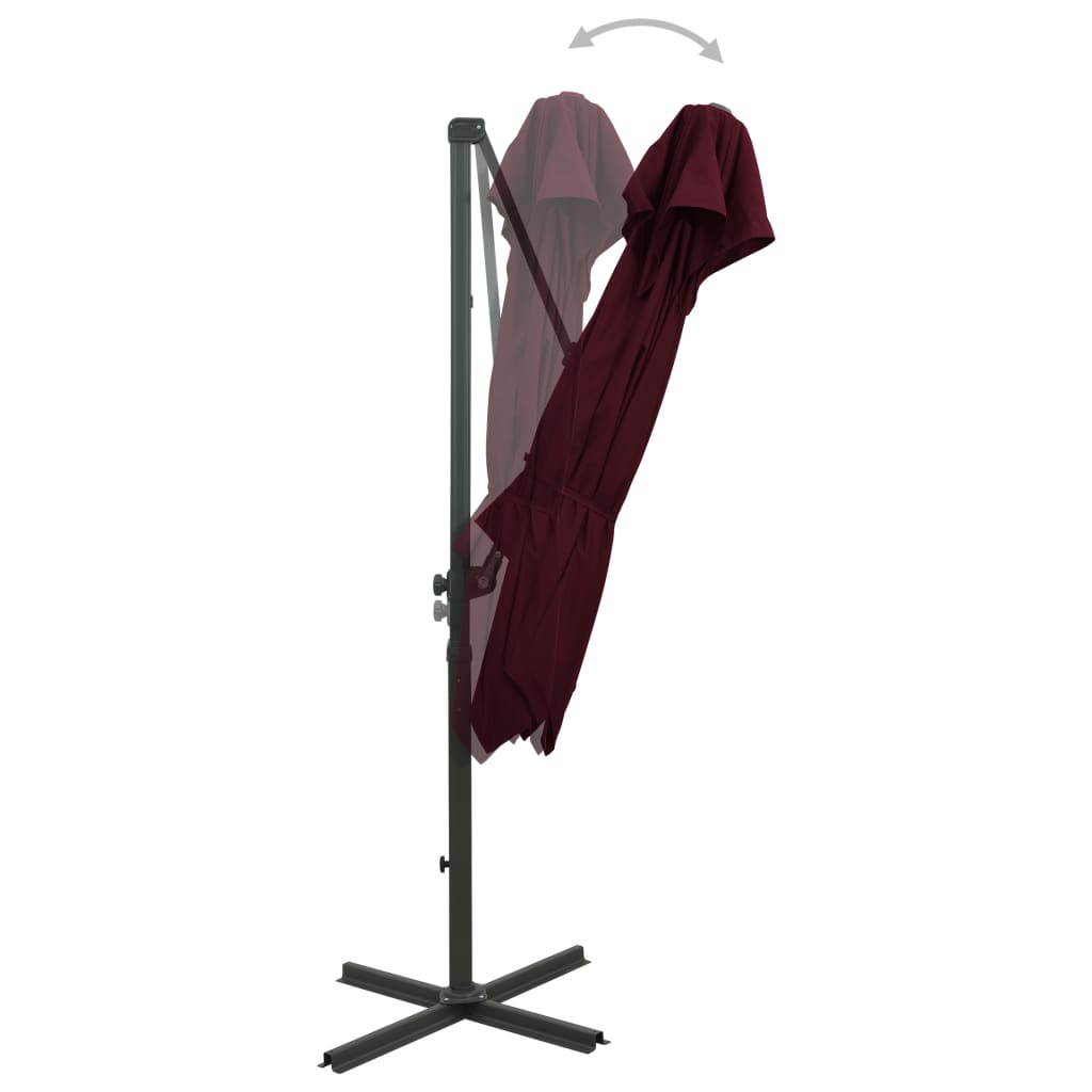 Vidaxx parasol flottant à double toit 250x250 cm bordeaux