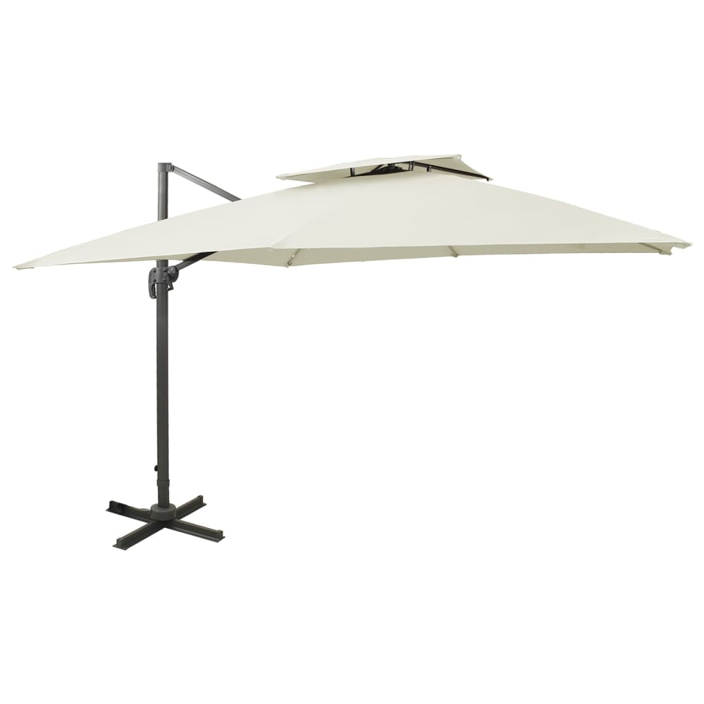 Vidaxx parasol flottant à double toit 300x300 cm couleur sable