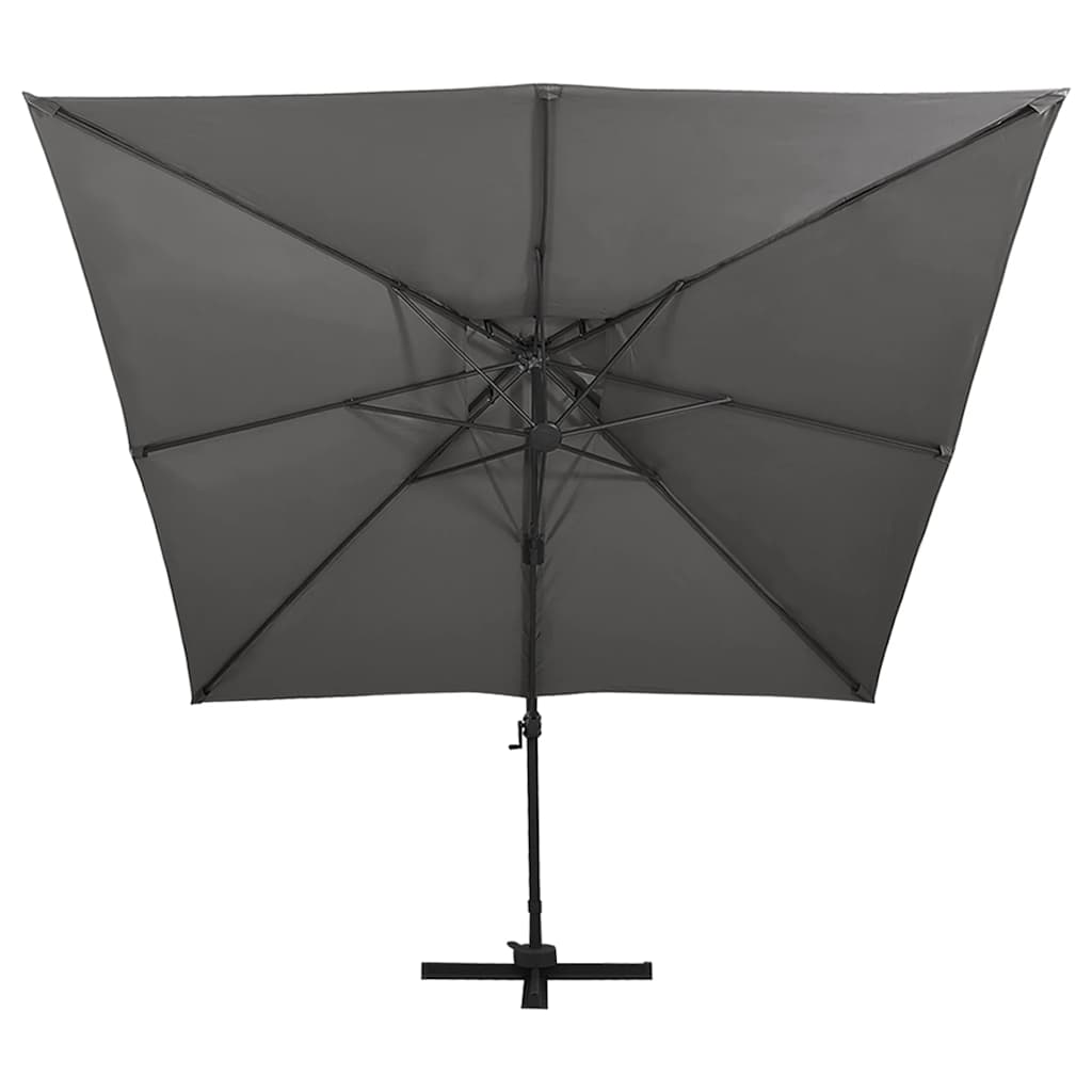 Vidaxx parasol flottant à double toit 300x300 cm anthracite