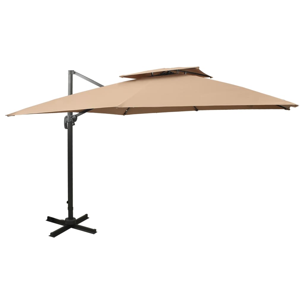 Vidaxx parasol flottant à double toit 300x300 cm taupe