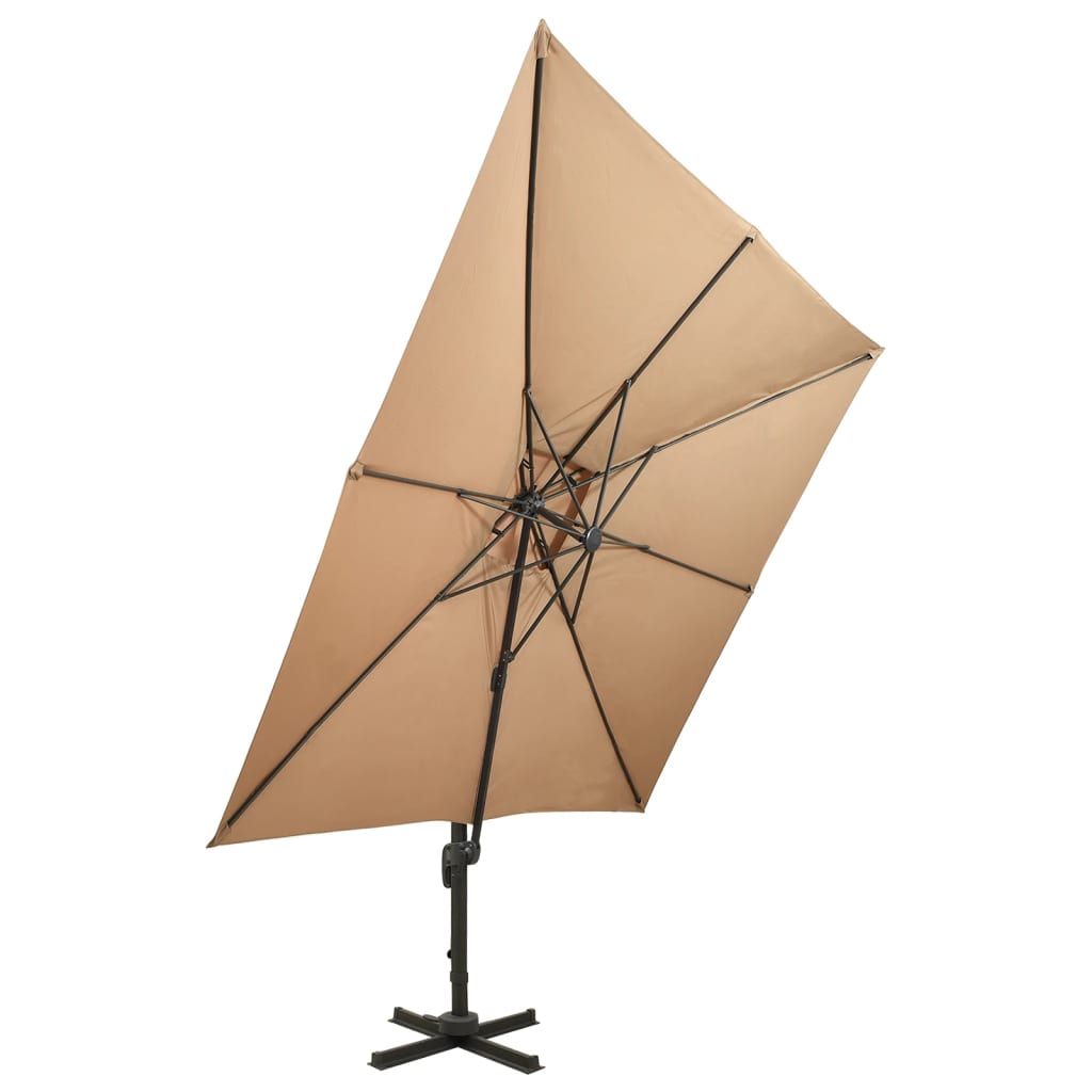 Vidaxx parasol flottant à double toit 300x300 cm taupe