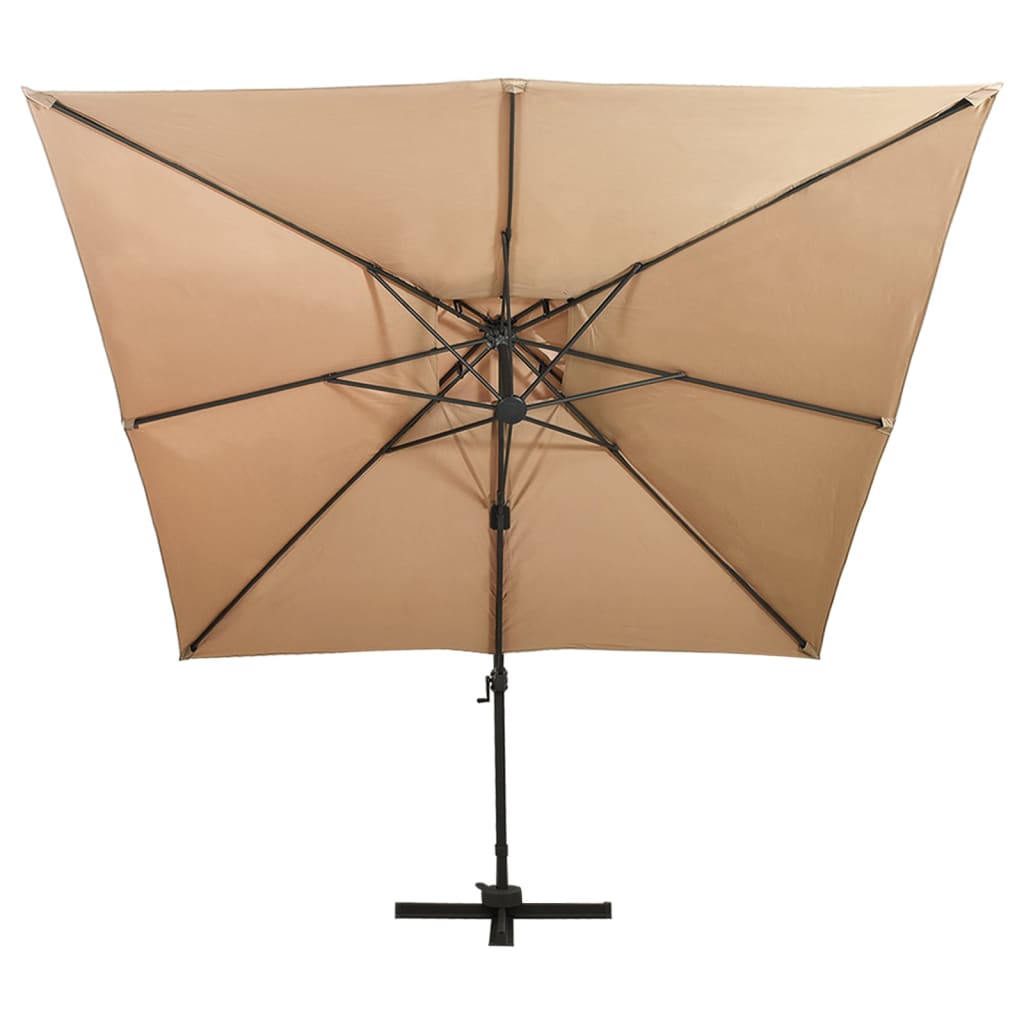 Vidaxx parasol flottant à double toit 300x300 cm taupe
