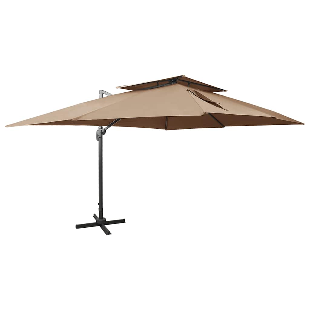 Vidaxx parasol flottant à double toit 400x300 cm taupe