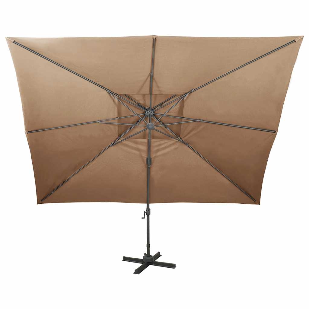 Vidaxx parasol flottant à double toit 400x300 cm taupe