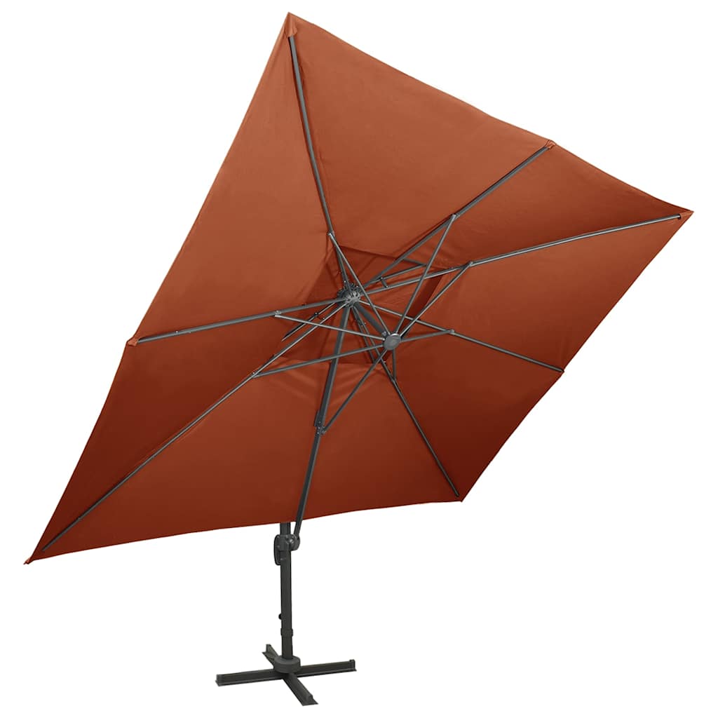 Vidaxx parasol flottant à double toit 400x300 cm couleur terre cuite