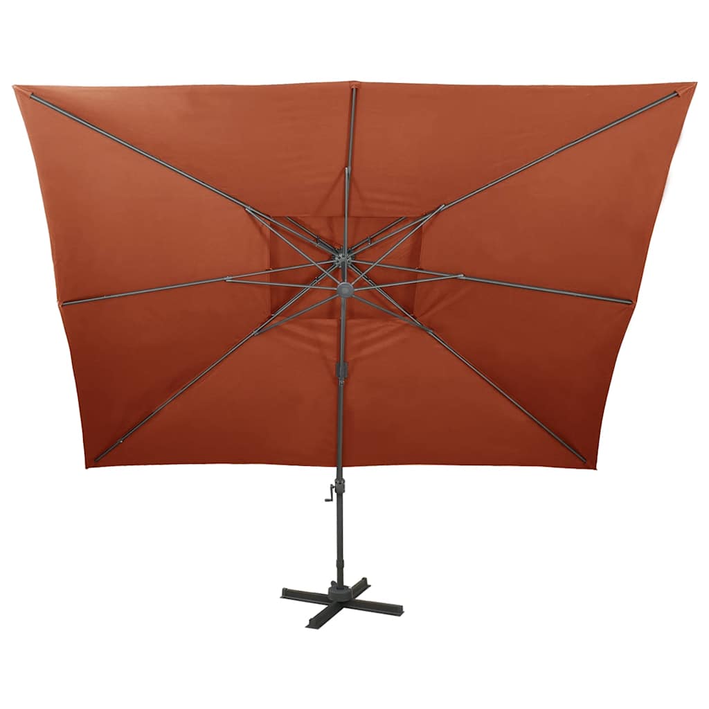 Vidaxx parasol flottant à double toit 400x300 cm couleur terre cuite