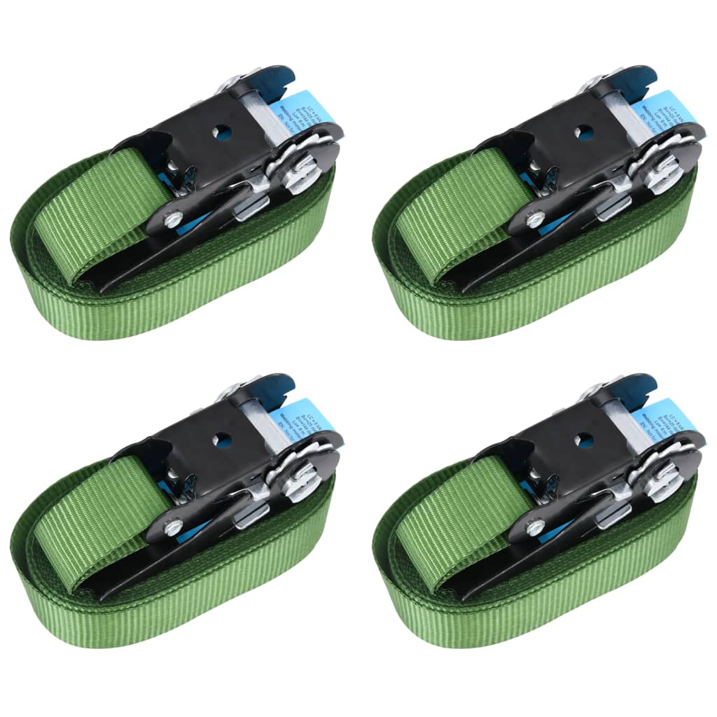 Sangles de tension VidaXL 4 pcs 800 puis 6 m vert