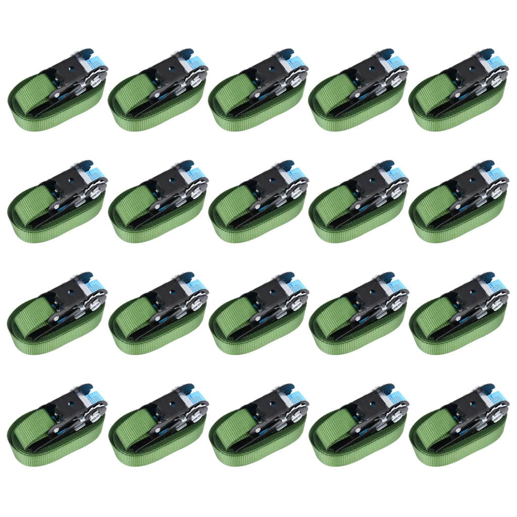 Sangles de tension VidaXL 20 pcs 800 puis 6 m vert