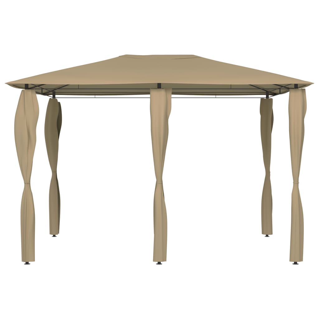Arbor vidaxl avec couvercles de poteau 160 g m² 3x4x2,6 m taupe